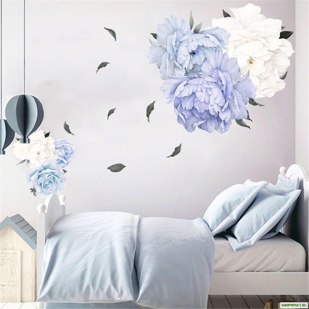 Пион Цветок Стикер Стены Искусства Детская Детская Гостиная Спальня Home Decor Наклейка Украшения Стены